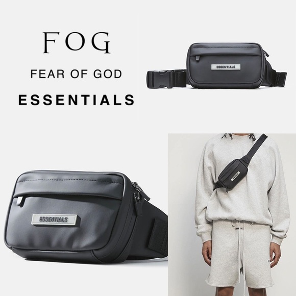 人気話題！FEAR OF GOD ESSENTIALS Sling Bag Dark Slate Men's Fear Of God Essentials Sling Bag In Dark Slate/Stretch